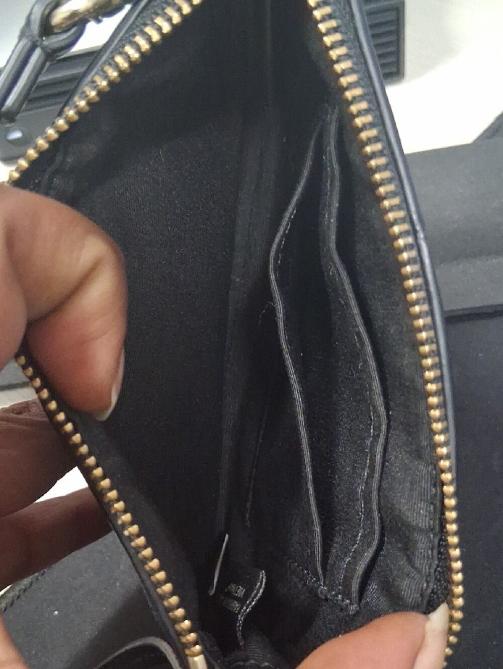 Coach Brown and Black Signature Wristlet Wallet with Gold Logo - Picture 6 of 6